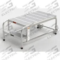APPROVED VENDOR Mobile Work Platform: 1.7 ft Platform Ht - Max, 24 in x 42 in, Aluminum (MPN A002). Key specifications — Folding: Not Foldable; Mobility: Rolling; Use Location: Indoor; Brand: APPROVED VENDOR; Color: Silver; Height Adjustability: Fixed Height; Includes Handrails: Handrails Not Included; Locking Mechanism: No Locking Mechanism.
