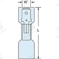 3M Wire Disconnect: Male Tab, Blue, Nylon with Heat Shrink, Full Coverage, 16 AWG – 14 AWG Wire Size (MPN MNHU14-250DMIK). Key specifications — Brand: 3M; Manufacturer Part Number: MNHU14-250DMIK.