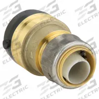 SHARKBITE Push-Fit Coupling Fitting: 1 1/4 in OD x 1 1/2 in OD Size, Brass, Coupling/Reducer (MPN UXL014135). Key specifications — Brand: SHARKBITE.