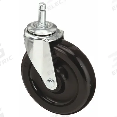 APPROVED VENDOR Stem Caster: Swivel, No Brake, 5 in Wheel Dia., 1 1/4 in Wheel Wd, Polyolefin - General Purpose Friction-Ring Stem Casters