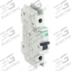 SCHNEIDER ELECTRIC IEC Miniature Circuit Breaker: 10 A Amps, 60V DC, 14kA at 120/240V AC, C60BP (MPN M9F42110). Key specifications — Brand: SCHNEIDER; DC Voltage Rating: 60V DC; Max. AIR Rating: 14kA at 120/240V AC; Terminal Connection: Screw Clamp; AC Voltage Rating: 240/415V AC.