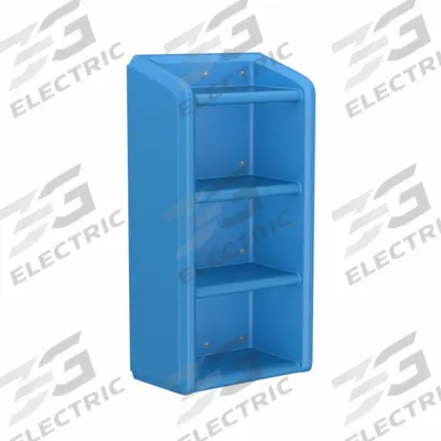 CORTECH Shelving Unit: Slate Blue, 49 in Overall Ht, 25 in Overall Wd, 14 in Overall Dp - Wall-Mounted Shelves