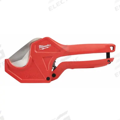 MILWAUKEE Pipe Cutter: 1/8 in – 1 5/8 in OD Cutting Capacity, Ratcheting, 10 in Tool Lg - Plastic Tubing & Hose Cutters