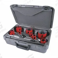 MORSE Hole Saw Kit: 15 Pieces, 1 15/16 in Max. Cutting Dp, Bi-Metal, 5/6 Teeth per Inch (MPN MHS08I). Key specifications — attr1098178: 5/6; attr1098172: MORSE.