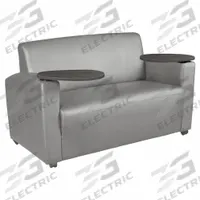 REGENCY Sofa: Gray, Gray, Vinyl, Wood, 45 in Seat Wd, 19 in Seat Dp, 18 in Seat Ht, 33 in Overall Ht (MPN 7702NSAGGY)