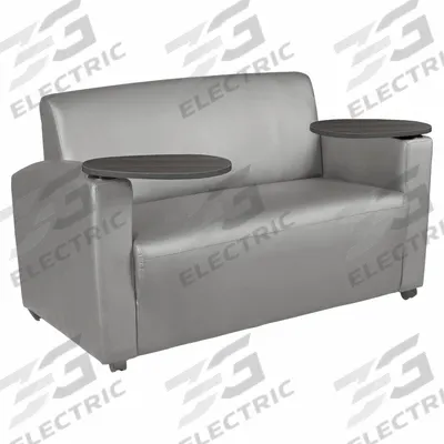 REGENCY Sofa: Gray, Gray, Vinyl, Wood, 45 in Seat Wd, 19 in Seat Dp, 18 in Seat Ht - Loveseats