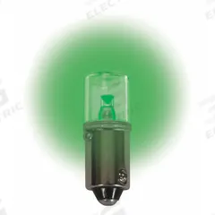 APPROVED VENDOR Compact LED Bulb: LED, Miniature Bayonet (BA9s), (T) Tubular, T3-1/4, 12V DC, Green (MPN LM1012MB-G). Key specifications — Light Color: Green; Trade Number: 53, 57, 182, 293, 756, 1445, 1488, 1815, 1816, 1889, 1891, 1893, 1895; Voltage: 12V DC; Brand: APPROVED VENDOR; Bulb Shape: T3-1/4.