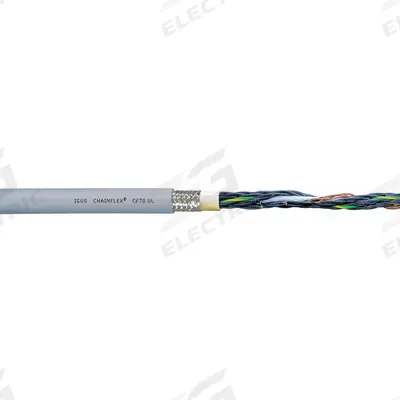 CHAINFLEX Control Cable: 16 AWG, 12 Conductors, 100 ft, PUR Jacket - Continuous Flexing Control Cables
