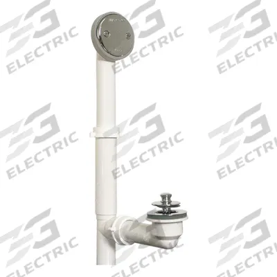 WATCO Shower Drain: Plastic, Chrome, 2 7/8 in Overall Dia, 16 in Overall Ht, Lift and Turn - Bathtub Drain & Overflow Kits