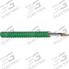 SOUTHWIRE Metal Clad Armored Cable: 12 AWG, 2 Conductors, Stranded, 1,000 ft, 600 V Volt, MC-HCF (MPN 55636102). Key specifications — Grounding Conductor Insulation Color: Green; Brand: SOUTHWIRE.