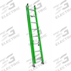 WERNER Extension Ladder: 24 ft Ladder Size, Fiberglass, 375 lb Load Capacity, 44 lb Wt, 2 Sections (MPN B7124-2). Key specifications — Color: Green; Brand: WERNER; Included Features: Rope and Pulley; Removable Fly: Removable.