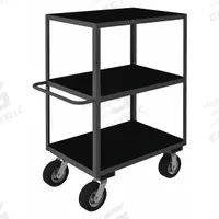 APPROVED VENDOR Utility Cart: 1,200 lb, 36 in L x 24 in W Shelf, 3 Shelves, Gray, Flat (MPN RICNM-243645-3-95). Key specifications — Caster/Wheel Configuration: (2) Swivel; Brand: APPROVED VENDOR; Caster Wheel/Tread Material: Rubber.