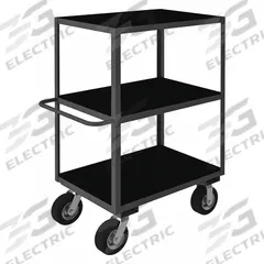 APPROVED VENDOR Utility Cart: 1,200 lb, 36 in L x 24 in W Shelf, 3 Shelves, Gray, Flat (MPN RICNM-243645-3-95). Key specifications — Caster/Wheel Configuration: (2) Swivel; Brand: APPROVED VENDOR; Caster Wheel/Tread Material: Rubber.