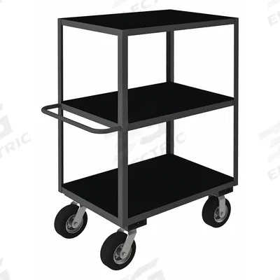 APPROVED VENDOR Utility Cart: 1,200 lb, 36 in L x 24 in W Shelf, 3 Shelves, Gray - Utility Carts with Rough Surface Wheels