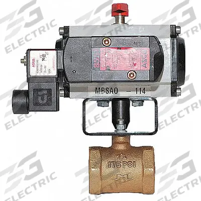 MILWAUKEE VALVE Butterfly Valve: For Gas/Oil/Water Media, Bronze, 115V AC, 1 in Pipe Size - Bronze General-Service Electric Butterfly Valves