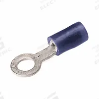 BURNDY Nylon Ring Terminal For 16 - 14 AWG: Blue, Nylon Insulation, 3/8 in Stud Size, 600 V (MPN TN1438). Key specifications — attr1308027: BURNDY; attr1356587: Funnel Entry.