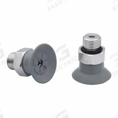 SCHMALZ Vacuum Pad Assembly: M5, 16.8 mm Pad Dia, NBR, 55 A, Gray, 13.9 mm Pad Ht (MPN 10.01.01.14155). Key specifications — attr1019168: 55 A; attr1019165: 10.01.01.14155; attr1019167: SCHMALZ; attr1019180: Gray.