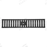 ZURN Grate: A, Rectangular, Slotted, 4 3/8 in Overall Wd, 20 in Overall Lg, 1 1/4 in Overall Ht (MPN P4-CG). Key specifications — Color: Black; Brand: ZURN; Finish: Unfinished; Grate Surface Type: Slotted.