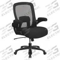 FLASH FURNITURE Office Chair: Hercules, Flip Up, Black, Fabric & Mesh Material, 26 in Back Ht (MPN BT-20180-GG). Key specifications — attr995518: Hercules; attr982877: Black; attr982913: Yes; attr982865: Black; attr982870: FLASH FURNITURE; attr982901: Black.