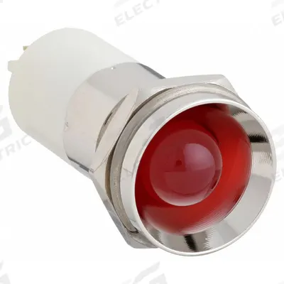 APPROVED VENDOR Protruding Panel Light: 16 mm Panel Mounting Hole Dia, LED, Red - LED Indicator Pilot Lights