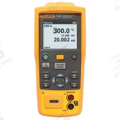FLUKE Handheld Temperature Calibrator: -328°F to 3,272°F /-200°C to 1,800°C, -10mV to 100mV (MPN FLUKE-714B). Key specifications — Brand: FLUKE; For RTD Type: Pt 500 (385); Parameters Measured: Current.