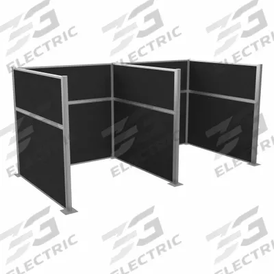 VERSARE Cubicle Kit: 72 in Overall Ht, 72 in Overall Wd, 5 Panels, Black - Modular Cubicle Walls