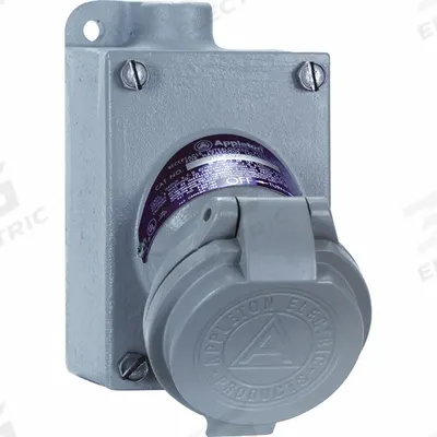 APPLETON ELECTRIC Pin and Sleeve Receptacle: Gray, 125 to 250V AC/18V DC, Single Phase, 20 A - Hazardous Location Receptacles