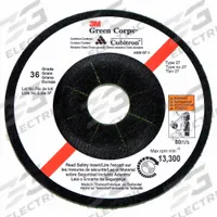 3M Depressed Center Grinding Wheel: Type 27, 4 1/2" x 1/8" x 5/8"-11, Ceramic, 36 Grit, 40 PK (MPN 51164). Key specifications — Series: Green Corps; Brand: 3M.