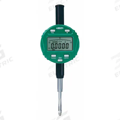 INSIZE Digital Indicator: 0 in to 1 in /0 mm to 25.4 mm, Inch/Metric - Digital Indicators with Non-Removable Flat Back