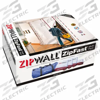 ZIPWALL Barrier Panels Kit: Panel, 5 ft Wd, 12 ft Ht, Plastic, White - Dust Barrier Doors & Panels