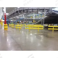 APPROVED VENDOR Guard Rail System: Straight, 42 in Top Rail Ht, 1 in Mounting Hole Dia, Guardrail (MPN SGR-2-048-42-P). Key specifications — Color: Yellow; Material: HDPE; Rail Mounting Style: Floor Mounted; Includes Mid-Rail: Mid-Rail Included.