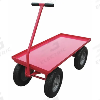 APPROVED VENDOR Wagon Truck: 2,000 lb Cap, 48 in L x 30 in W x 16 1/2 in H Deck, T-Shaped - Lipped Metal Deck Trucks