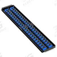 ERNST MANUFACTURING Socket Organizer: Blue, 3 5/8 in Overall Wd, 44 Posts/Slots, Sockets (MPN 8455). Key specifications — attr1125333: (44) Socket Clips; attr1125346: ERNST MANUFACTURING; attr1125347: Blue; attr1136588: Sockets; attr1125364: Socket Bit Tray.