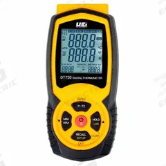 UEI TEST INSTRUMENTS Thermocouple Thermometer: -328°F to 2,498°F, For Type K Thermocouple Type (MPN DT720). Key specifications — Testing Functions: Min/Max Temperature; Accuracy: ±1 % + 1 °F/0.5 °C; Brand: UEI TEST INSTRUMENTS.