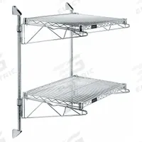 APPROVED VENDOR Wire Wall Shelf: 24 in x 18 in, 2 Shelves, 800 lb Load Capacity per Shelf, Post (MPN GACB18-34-1824S). Key specifications — Mounting Mechanism: Post; Material: Stainless Steel; Finish: Satin; Color: Silver; Brand: APPROVED VENDOR.