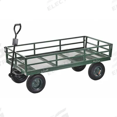 APPROVED VENDOR Wagon Truck: 1,400 lb Cap, 60 in L x 31 in W x 15 1/4 in H Deck, D-Shaped - Flow-Through High-Volume Side-Panel Metal Deck Trucks
