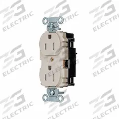 HUBBELL Receptacle: Duplex, 5-15, Light Almond, 125V AC, 15 A, 2 Pole / 3 Wire (MPN BR15STLATR)