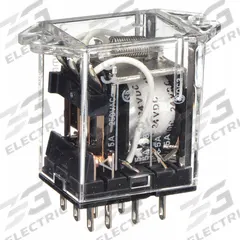 OMRON Flange Mount Relay: Surface (Top Flange) Mounted, 5 A Current Rating, 24V DC, 3PDT (MPN MY3F-DC24). Key specifications — Brand: OMRON; Base Type: Octal; Mounting Style: Top Flange; Electrical Connection: Plug-In Terminal; Manufacturer Part Number: MY3F-DC24; Operating Current: 5 A at 24V DC (Resistive Load); Series: MY Series.