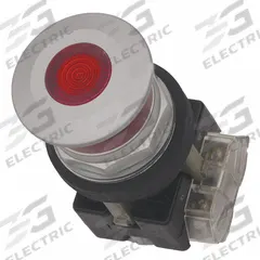 EATON Mushroom Head Push Button: Illuminated, Mushroom Head Profile, Metallic, 30 mm, 1NO (MPN HT8FBRAF7). Key specifications — Brand: EATON; Action: Maintained/Maintained; Series: HT800; Push Button Material Type: Metallic.
