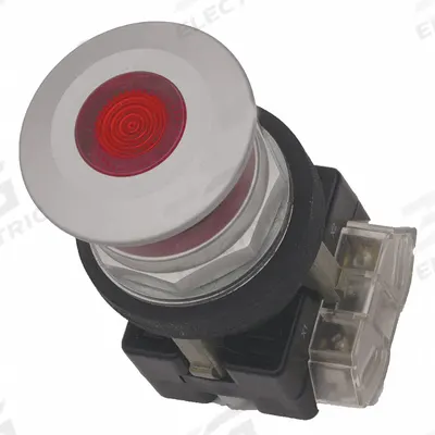 EATON Mushroom Head Push Button: Illuminated, Mushroom Head Profile, Metallic - Illuminated Mushroom-Head Push Buttons