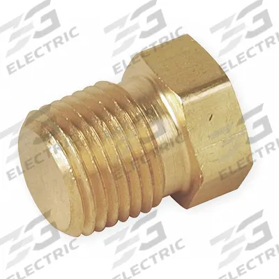 PARKER Plug: Solid Plug, Bright C36000 Brass, 3/8 in, NPT Threaded, 4,000 psi - Threaded Extreme-Pressure Instrumentation Pipe Fittings