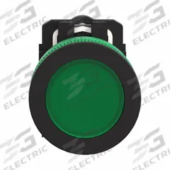 SCHNEIDER ELECTRIC Pilot Light: 30 mm Panel Mounting Size, Green, LED, XB5 Series (MPN XB5FVM3). Key specifications — Series: XB5; Brand: SCHNEIDER; Includes Push-To-Test: No Push-To-Test Included.