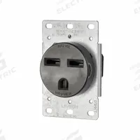 LEVITON Receptacle: Single, 6-30, Black, 250V AC, 30 A, 2 Pole / 3 Wire (MPN 5372-S00)