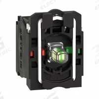 SCHNEIDER ELECTRIC Lamp Module and Contact Block: 22 mm Panel Mounting Size, 1NO/1NC, White, LED (MPN ZB5AW0G15). Key specifications — Brand: SCHNEIDER; Compatible with Series: XB5; Includes Bulb: Bulb Included; Lamp Module Voltage: 110 to 120V AC.