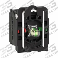SCHNEIDER ELECTRIC Lamp Module and Contact Block: 22 mm Panel Mounting Size, 1NO/1NC, White, LED (MPN ZB5AW0G15). Key specifications — Brand: SCHNEIDER; Compatible with Series: XB5; Includes Bulb: Bulb Included; Lamp Module Voltage: 110 to 120V AC.