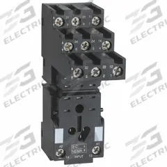 SCHNEIDER Relay Socket: 10 A Rating, DIN-Rail & Surface Socket Mounting, 11 Pins, R Socket (MPN RXZE2S111M). Key specifications — Brand: SCHNEIDER.