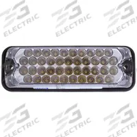 ECCO Directional Lamp: Perimeter Flashing Warning Light, White, 2 1/8 in Overall Wd, LED, 12V DC (MPN 3811C). Key specifications — Operating Voltage: 12V DC; Number of Flash Patterns: 29; Includes: Mounting Gasket; Electrical Connection: Pigtail; Mount Type: Bolt; Brand: ECCO; Shape: Rectangular.
