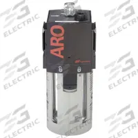 ARO Compressed Air Lubricator: Mist, 1/2 in NPT, 156 cfm, 150 psi Max Op Pressure, 125°F Max Op Temp (MPN L36341-100). Key specifications — attr111774: Aluminum; attr111402: 2000; attr111761: ARO.