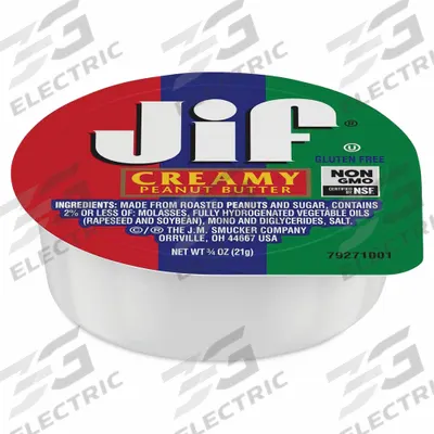 JIF Peanut Butter: Peanut, 0.75 oz Item Size, Single-Serve Tub - Furnishings, Appliances and Hospitality