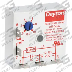 DAYTON Single Function Encapsulated Timing Relay: Surface Relay Mounting, 12 to 125V DC (MPN 5WML8). Key specifications — Brand: DAYTON.